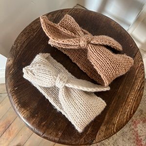 Pair of Knit Baby Head Wraps